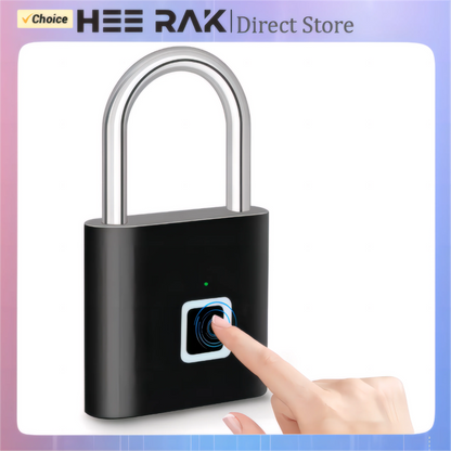 HEE RAK Keyless USB Charging Fingerprint Smart Padlock - Waterproof Anti-Theft Zinc Lock with 0.2 Sec Unlocking Time